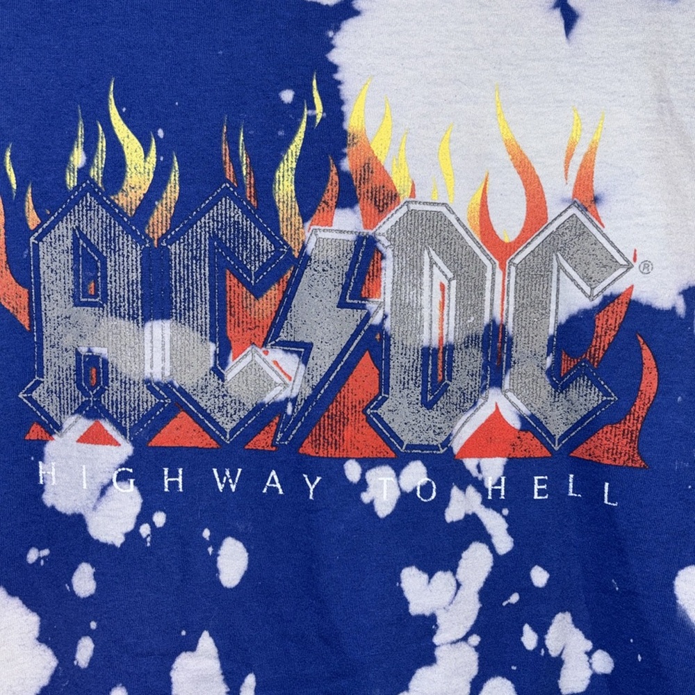 AC/DC Highway to Hell Blue Tie Dye T Shirt, Size XL, NWOT - Picture 2 of 9